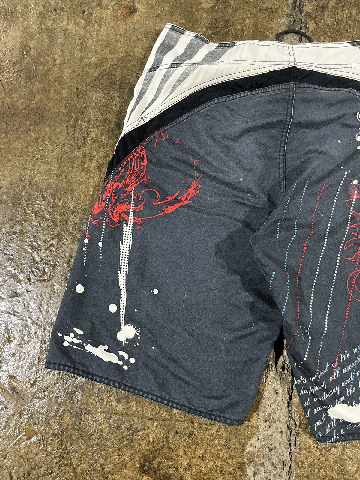 Affliction × Fox Racing × Vintage Crazy Y2K Fox Racing Shorts Grunge Skater Punk Cyber Goth Size US 34 / EU 50 - 8 Thumbnail