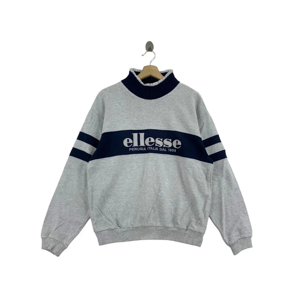 Ellesse Vintage 90’ ELLESSE PERUGIA ITALIA Turtle Neck Striped Size M / US 6-8 / IT 42-44 - 1 Thumbnail