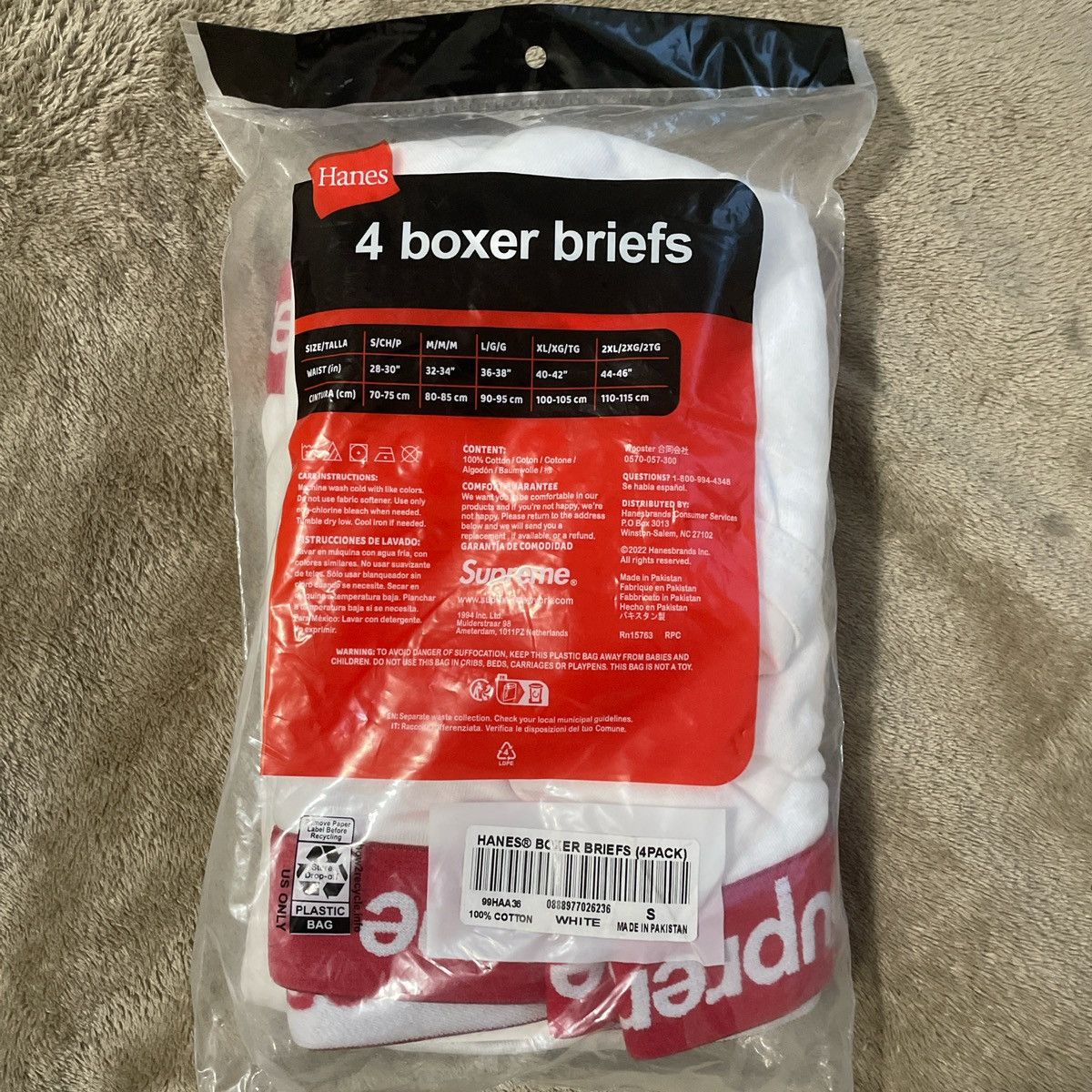 Supreme Supreme®/Hanes® Boxer Briefs (4 Pack) Size 28 - 2 Thumbnail
