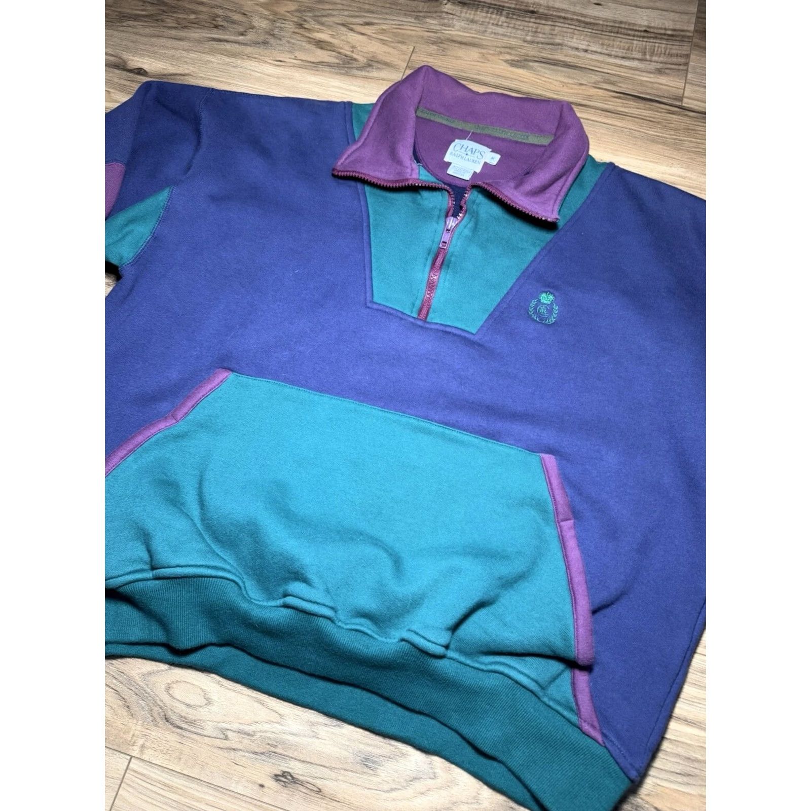 Ralph Lauren VTG 90s Chaps Ralph Lauren CRL Color Block 1/4 Zip Rugby Pullover Medium Shirt Unisex Adults Mens Womens Size US M / EU 48-50 / 2 - 2 Thumbnail
