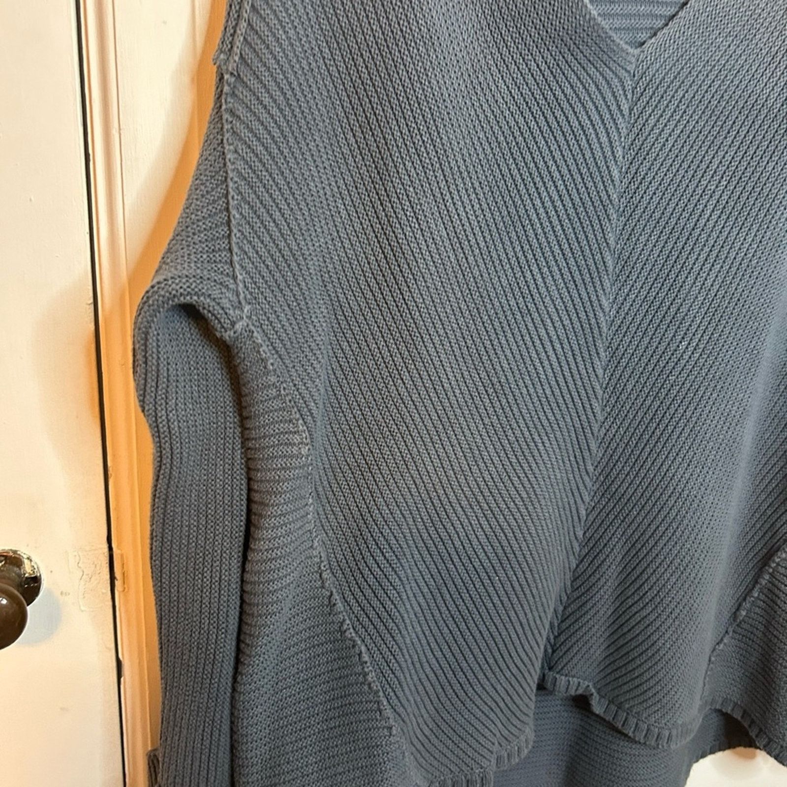 Free People Free People La Brea V-Neck Blue Gray Sweater Size M / US 6-8 / IT 42-44 - 5 Thumbnail