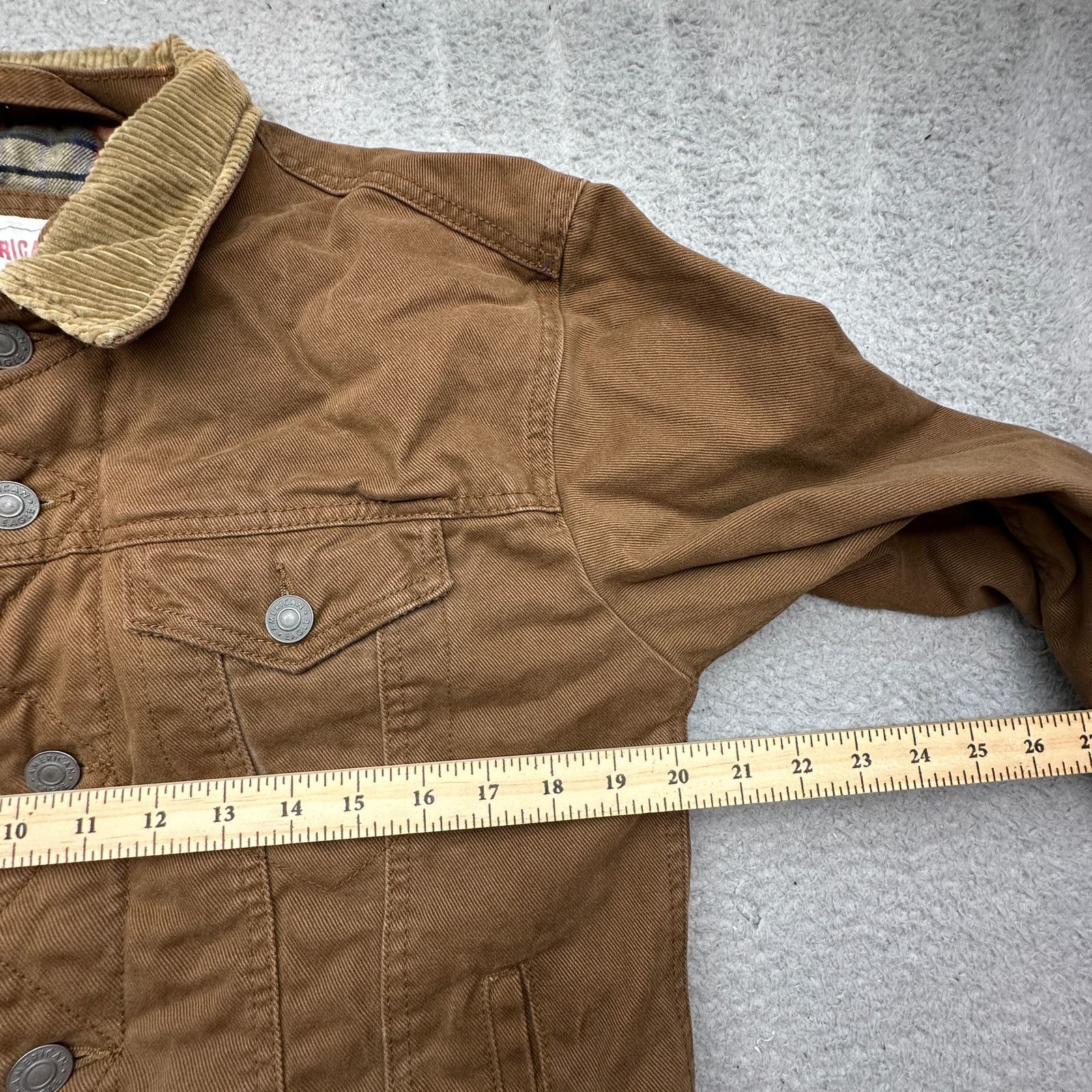 American Eagle Outfitters American Eagle Denim Jean Trucker Jacket Mens Small Flannel Size US S / EU 44-46 / 1 - 5 Thumbnail