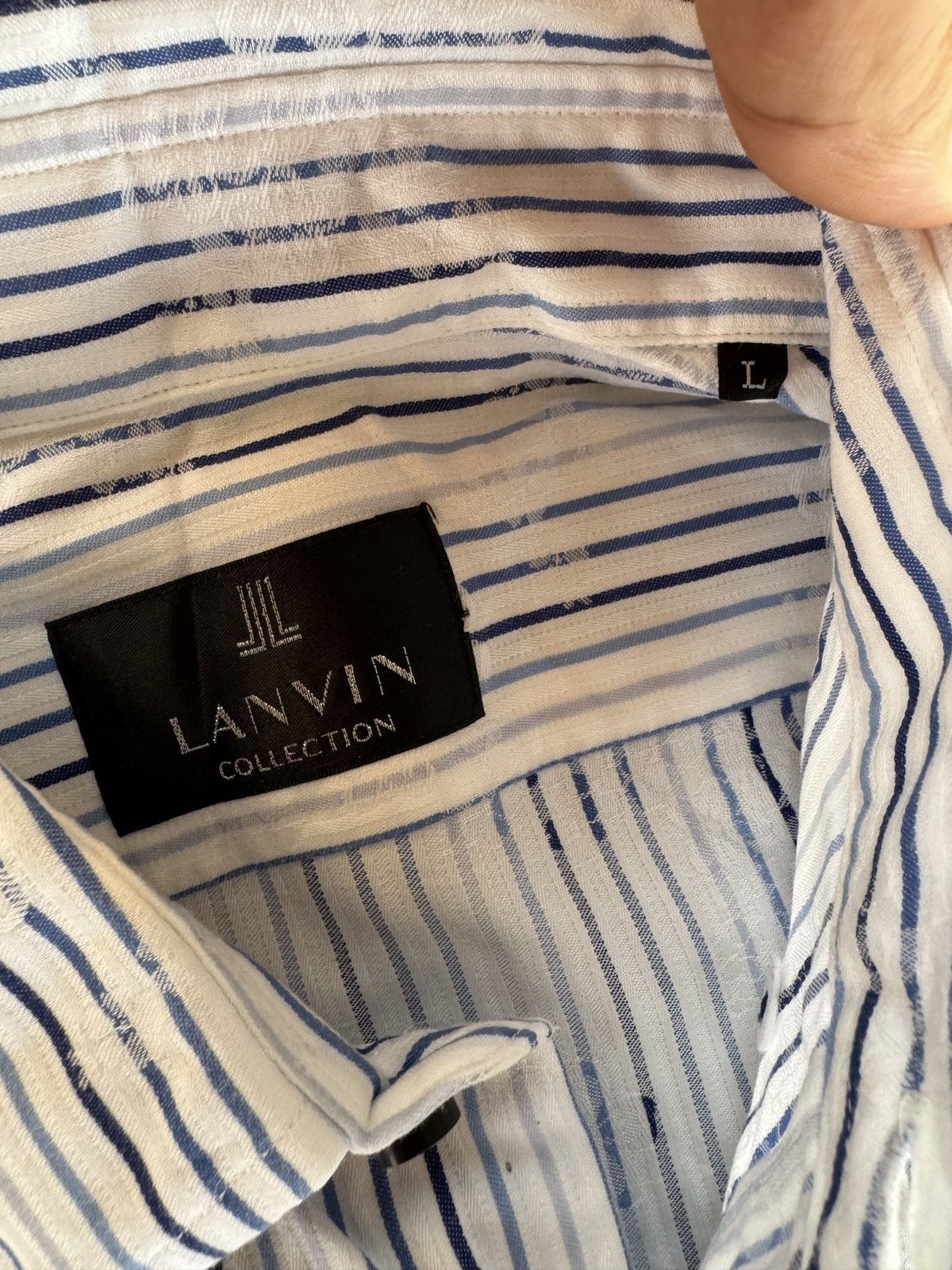 Lanvin Rare Lanvin Collection Striped Shirts Button Ups Size US L / EU 52-54 / 3 - 4 Thumbnail