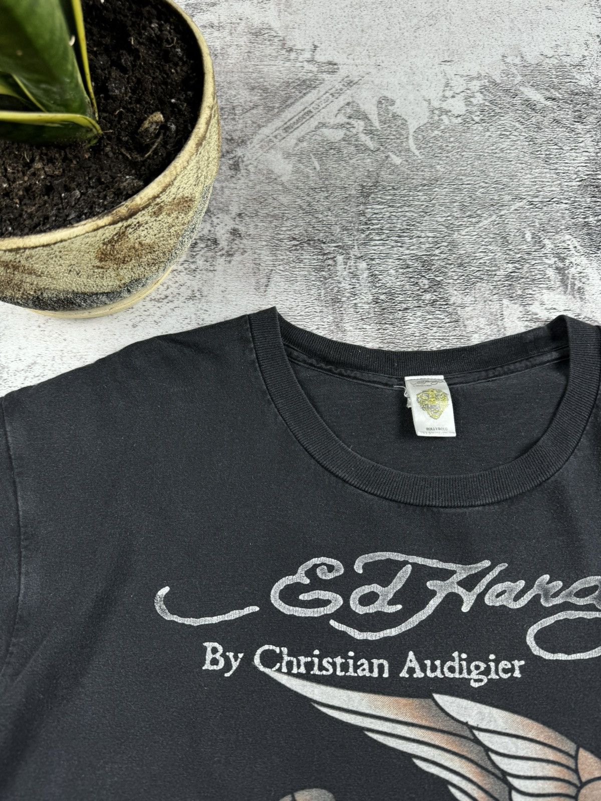 Ed Hardy Ed Hardy Christian Audigier Faded Dragon Japanese T Shirt Size US XL / EU 56 / 4 - 10 Thumbnail