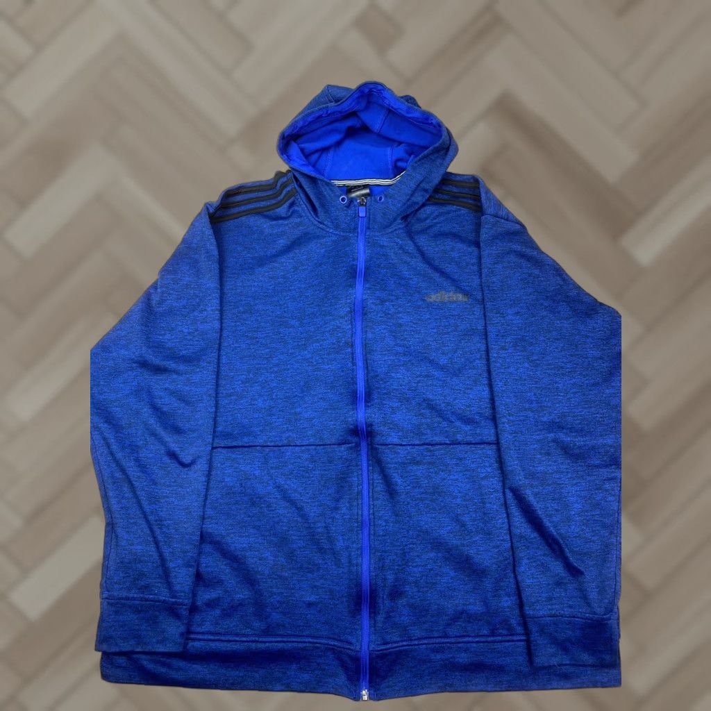 Adidas Adidas Jacket 2XL Full Zip Hooded Blue Casual Sports Mens Size US XXL / EU 58 / 5 - 1 Thumbnail
