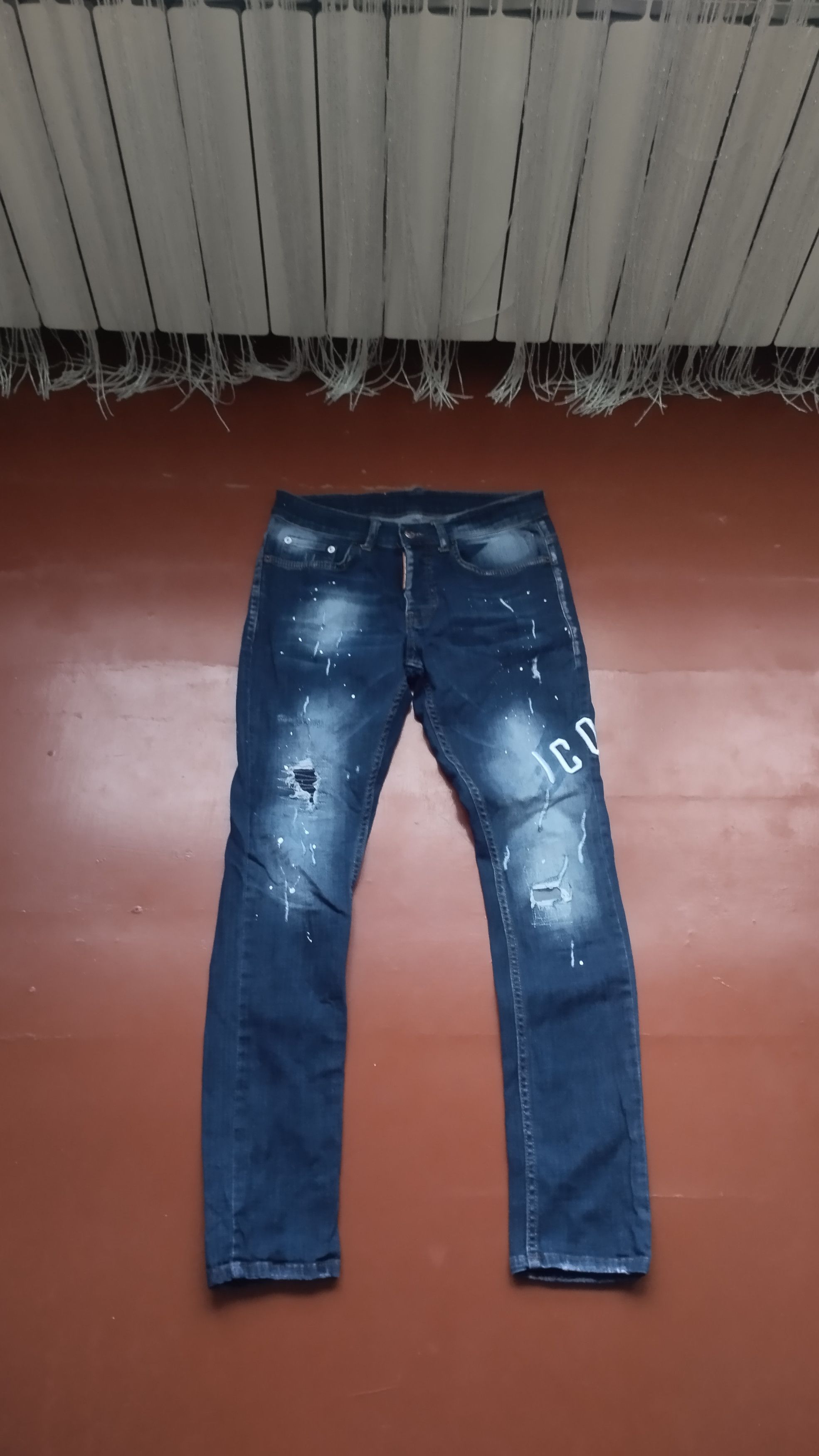 Black Icon × Dsquared2 Rare Drip DSQUARED2 ICON2 Denim Slim fit Size US 28 / EU 44 - 1 Thumbnail