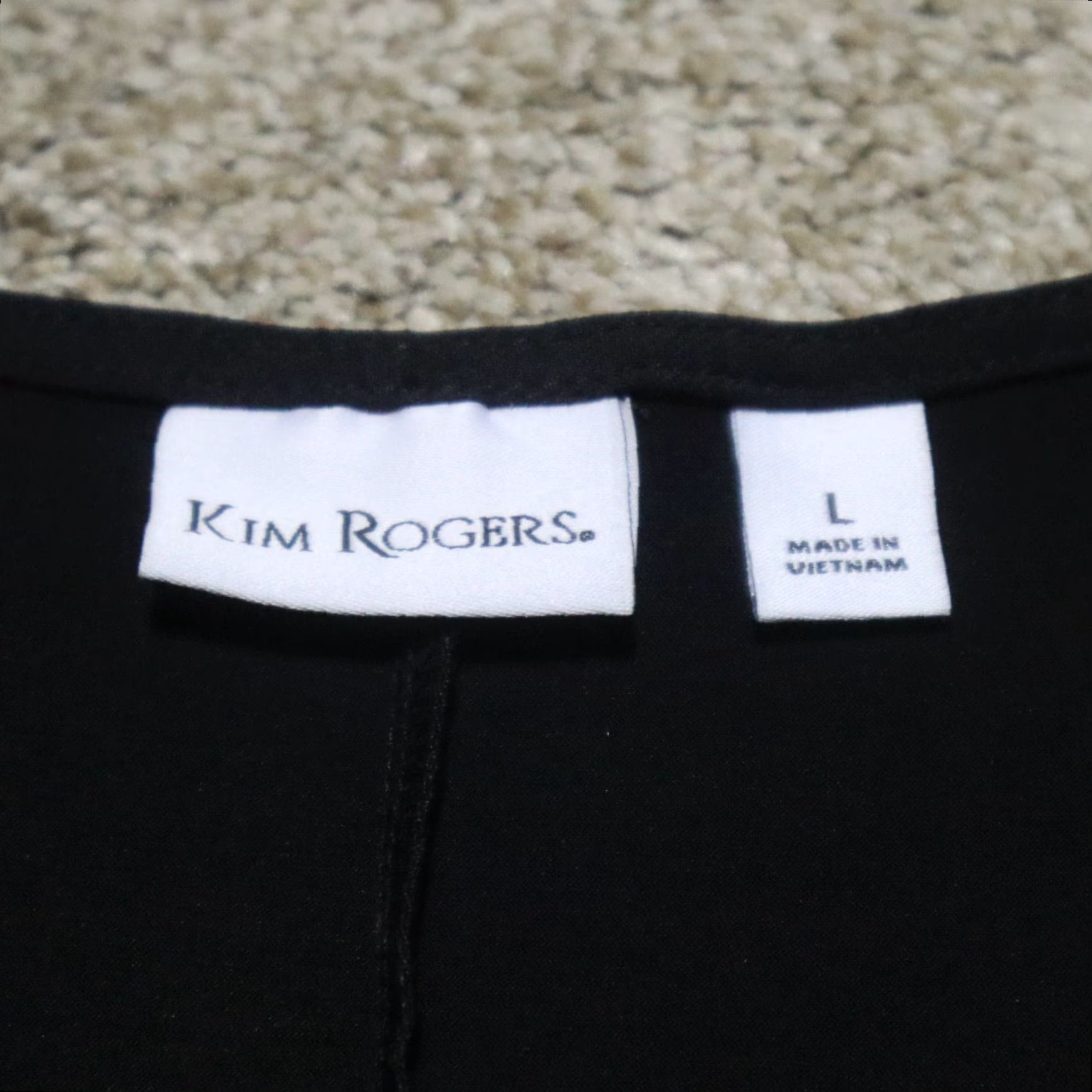 Vintage Kim Rogers Shirt Women L Black Stretch Short Sleeve Casual Size L Size L / US 10 / IT 46 - 2 Thumbnail