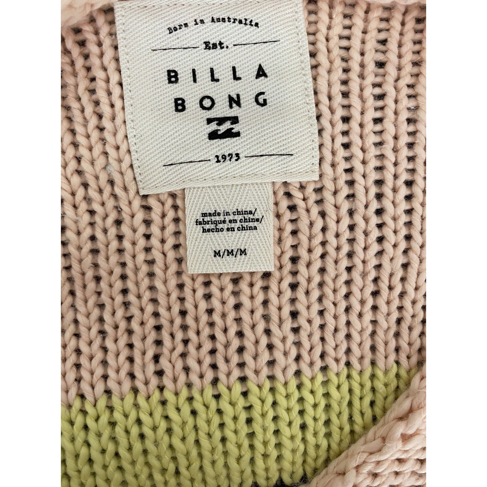 Billabong Billa Bong Seeing Stripes Sweater pink/yellow A003021 Size M / US 6-8 / IT 42-44 - 8 Thumbnail