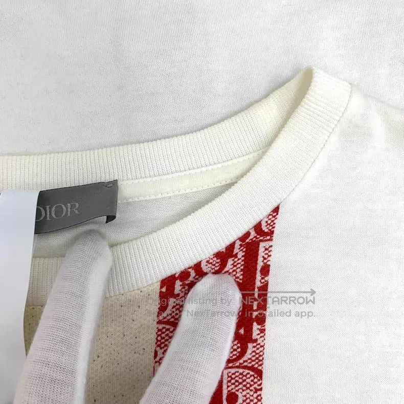 Dior Dior White vertical stripe logo jacquad cotton round-neck Size US XS / EU 42 / 0 - 9 Thumbnail