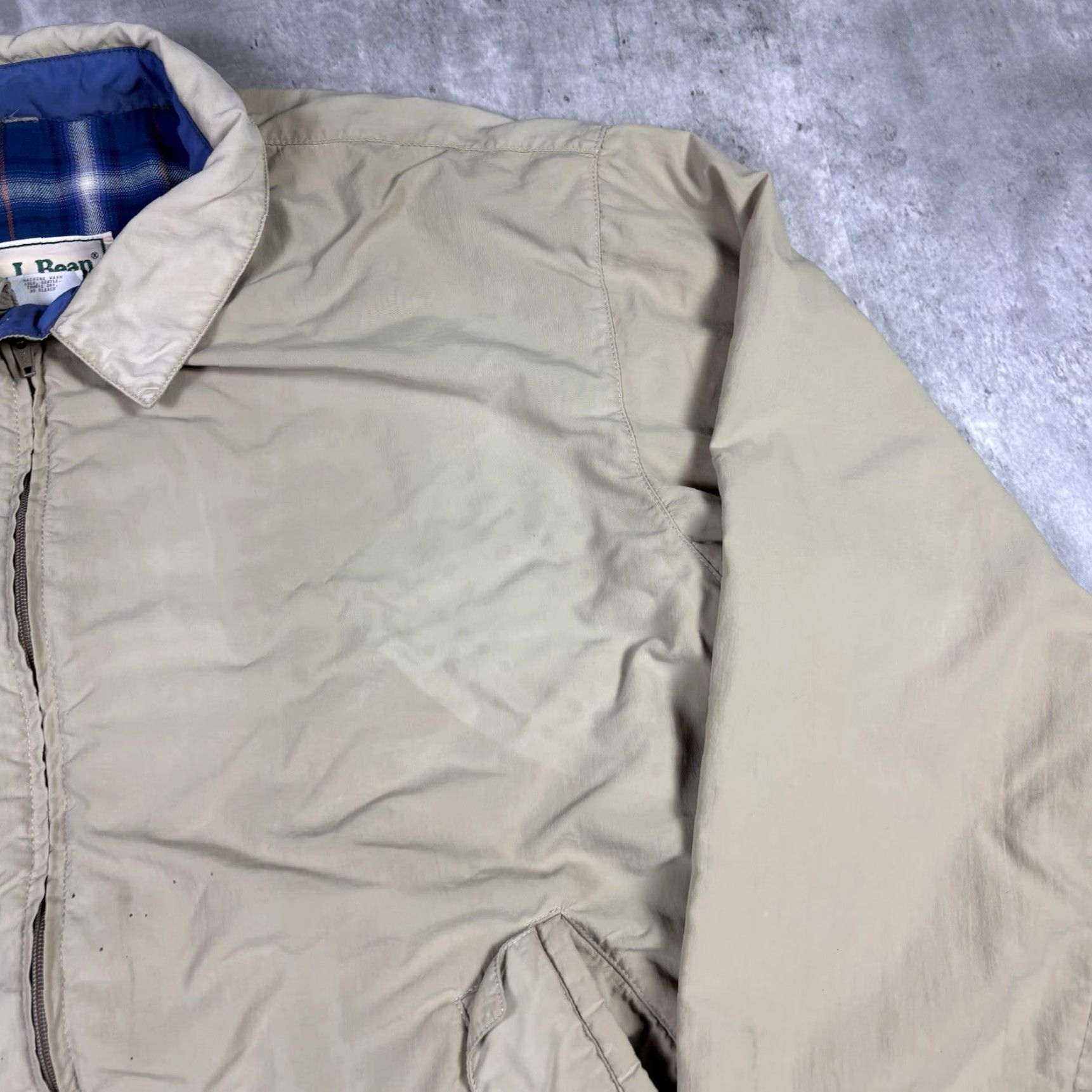 Vintage VINTAGE L.L. Bean Jacket Bomber 90s Full Zip Tan Brown Plaid Mens L Tall Adult Regular Size L Adults Mens Size US L / EU 52-54 / 3 - 6 Thumbnail