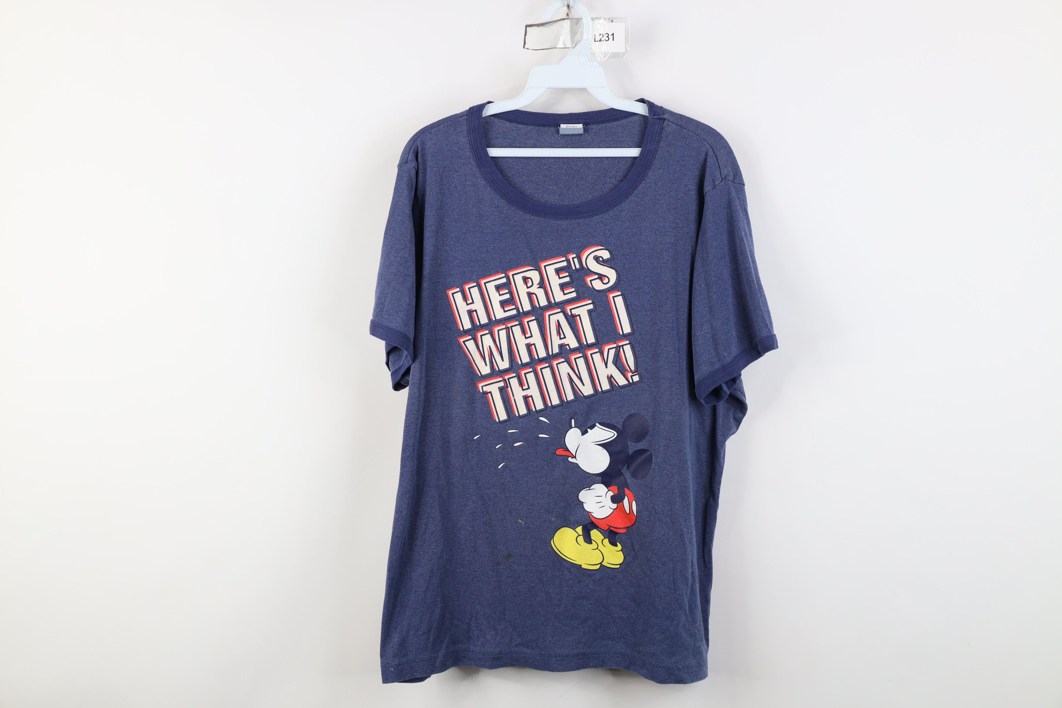 Disney Vintage Y2K Disney Mickey Mouse Jersey Knit Ringer T-Shirt Size XXL / US 16-18 / IT 52-54 - 1 Thumbnail