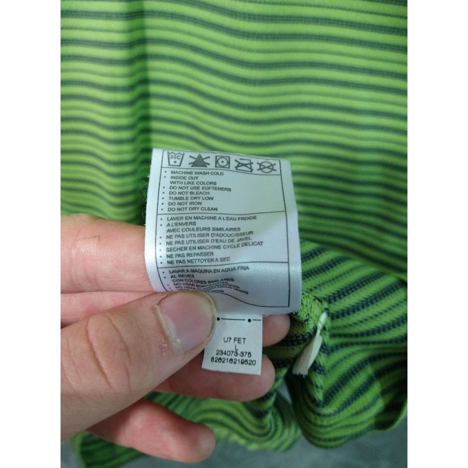 Nike Nike Golf Shirt Mens L Green Striped Polo Dri-Fit Short Sleeve Casual Sports Shirts Size US L / EU 52-54 / 3 - 7 Thumbnail