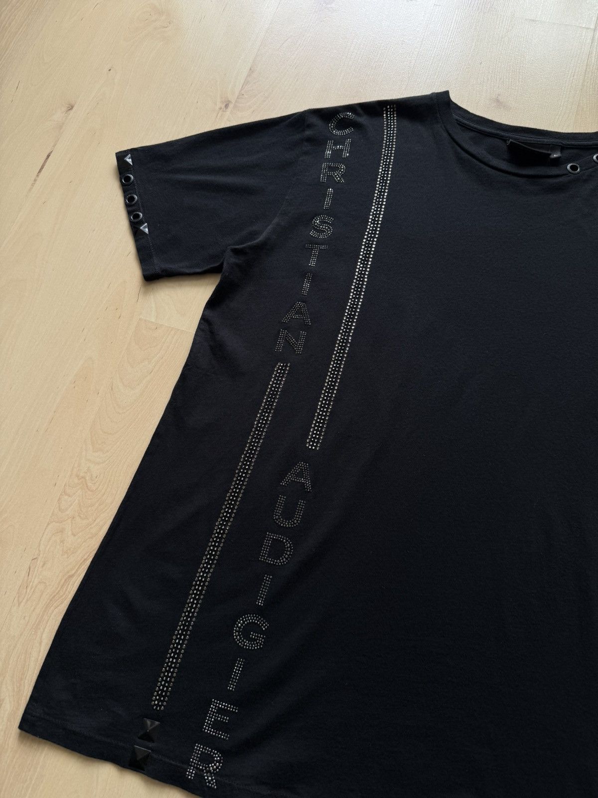 Christian Audigier Christian Audigier rivet bleached tshirt black Size US L / EU 52-54 / 3 - 3 Thumbnail