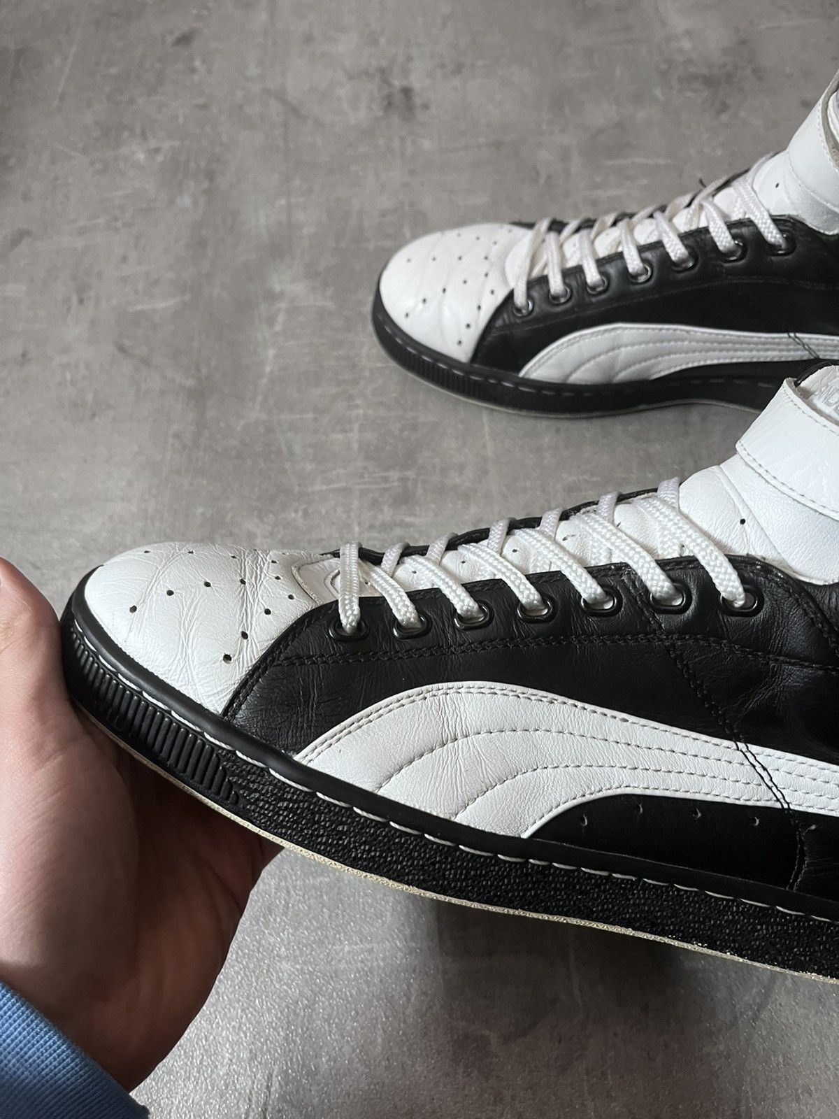 Jil Sander × Puma Jil Sander x Puma leather high boots black white Size US 12 / EU 45 - 4 Thumbnail