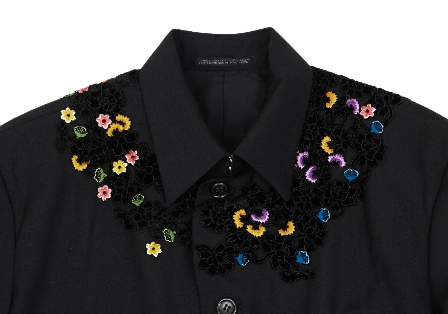 Yohji Yamamoto Yohji Yamamoto Velvet Floral Patch Design Jacket Size US M / EU 48-50 / 2 - 3 Thumbnail