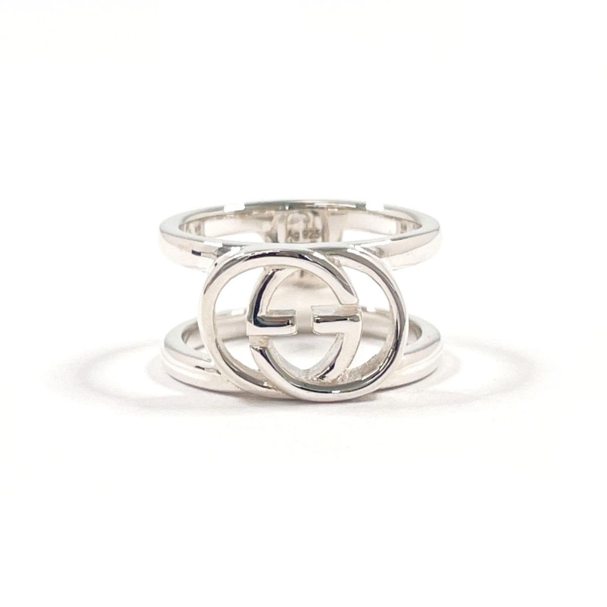 Gucci GUCCI Interlocking G Wide Ring, Sterling Silver 925, Size 7, Silver, Women's Size ONE SIZE - 1 Thumbnail