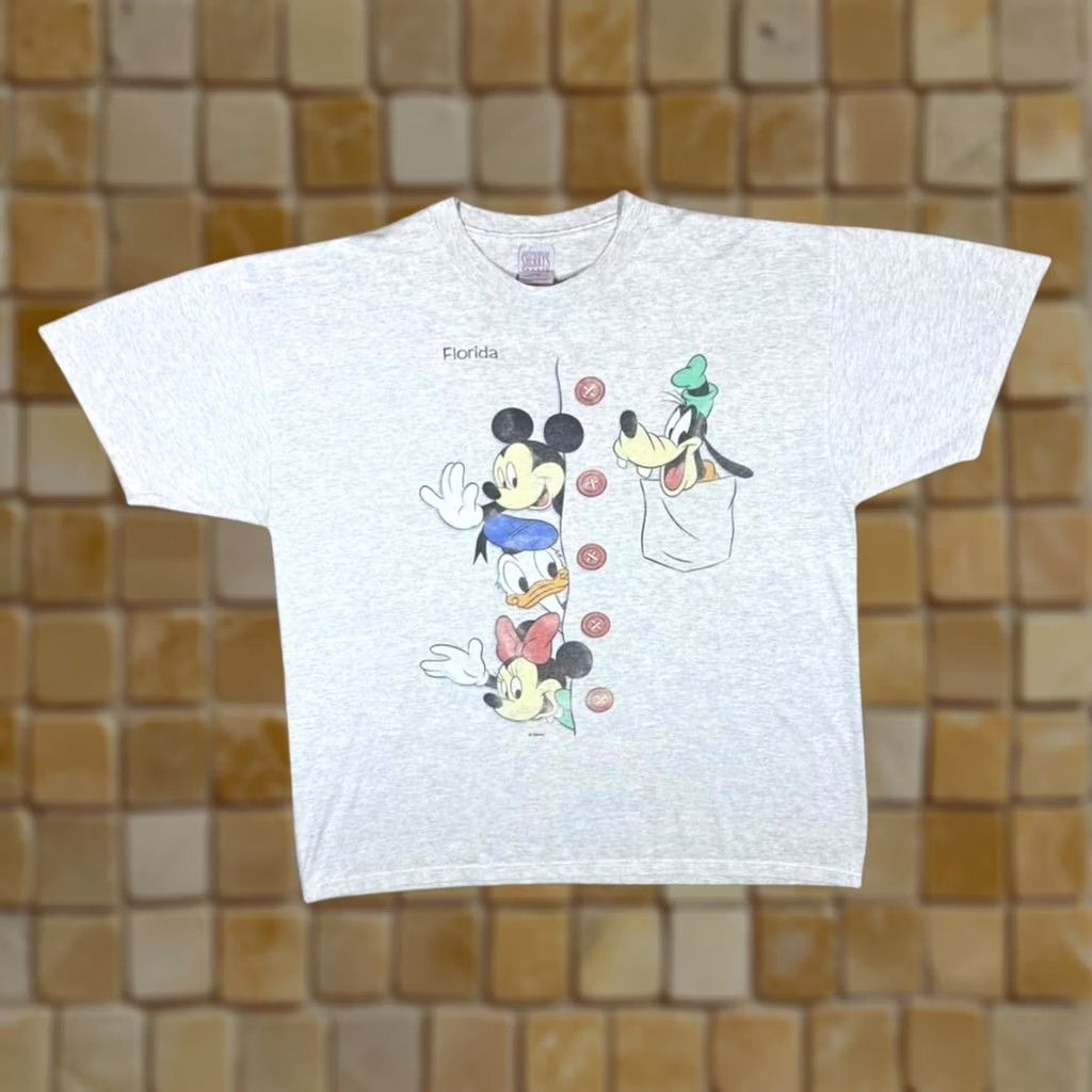 Disney VINTAGE Sherry's Best Disney "Florida" Graphic Grey T-Shirt XL Mens Shirt Graphic Print Florida Collection Disney Mickey Mouse, 1990s Style Size US XL / EU 56 / 4 - 1 Thumbnail