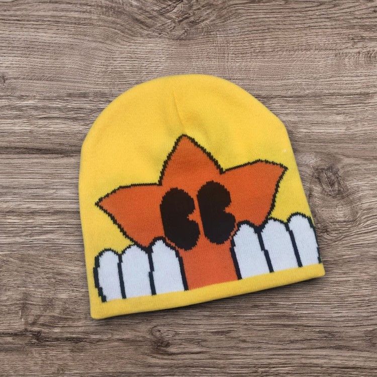 The Unbranded Brand Y2K Skater ALT Grunge Star Beanie | Yellow Punk Size ONE SIZE - 1 Preview