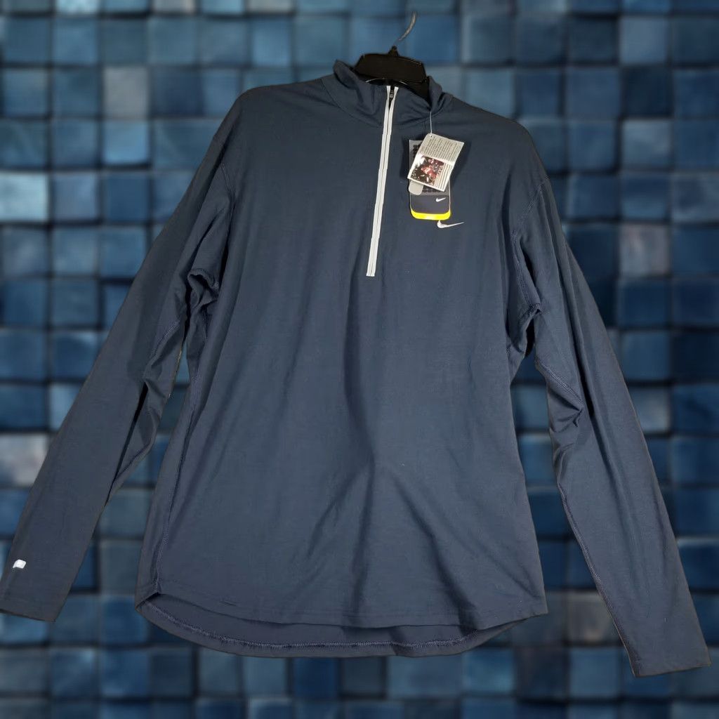 Nike Nike Dri-FIT Pullover Shirt Mens XL Blue 1/4 Zip Running Training New VTG 114650 Size US XL / EU 56 / 4 - 1 Thumbnail