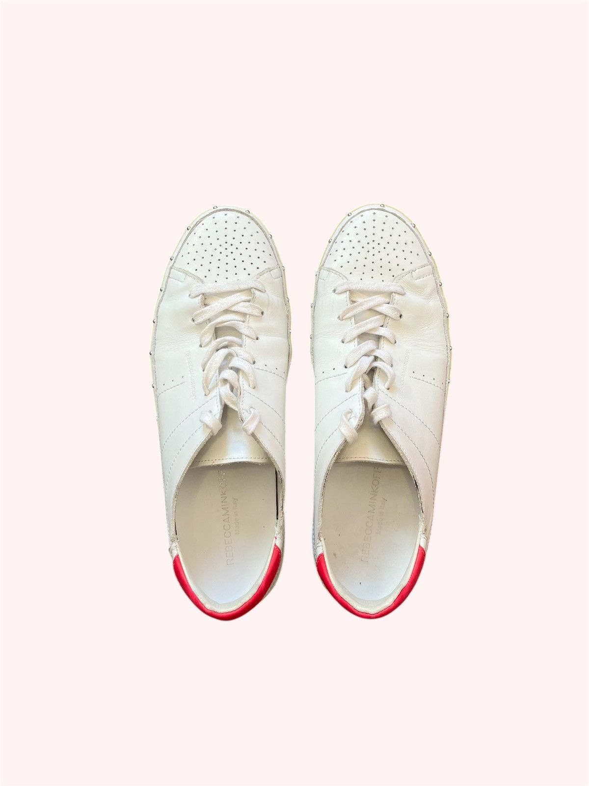 Rebecca Minkoff White Leather Low Top Sneakers Size US 11 / IT 41 - 2 Thumbnail
