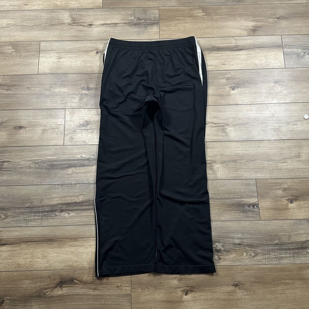 Nike Vintage 2000s Y2K Nike Black Striped Wide Leg Track Pants Size US 35 - 4 Thumbnail