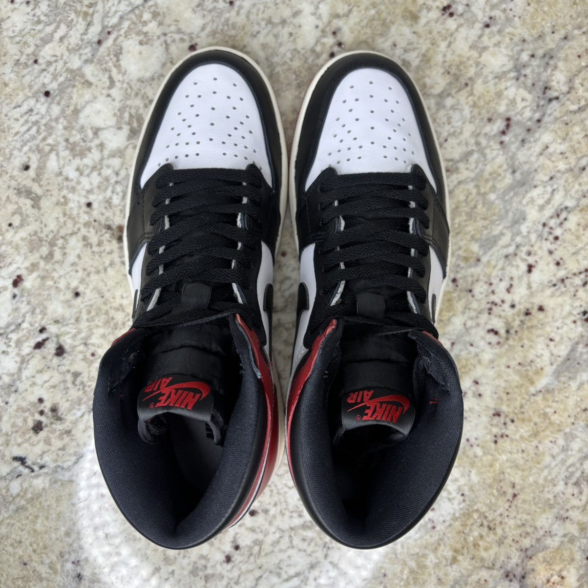 Jordan Brand Size 10 -Jordan 1 High Black Toe Reimagined Worn Once No Box Size US 10 / EU 43 - 6 Thumbnail