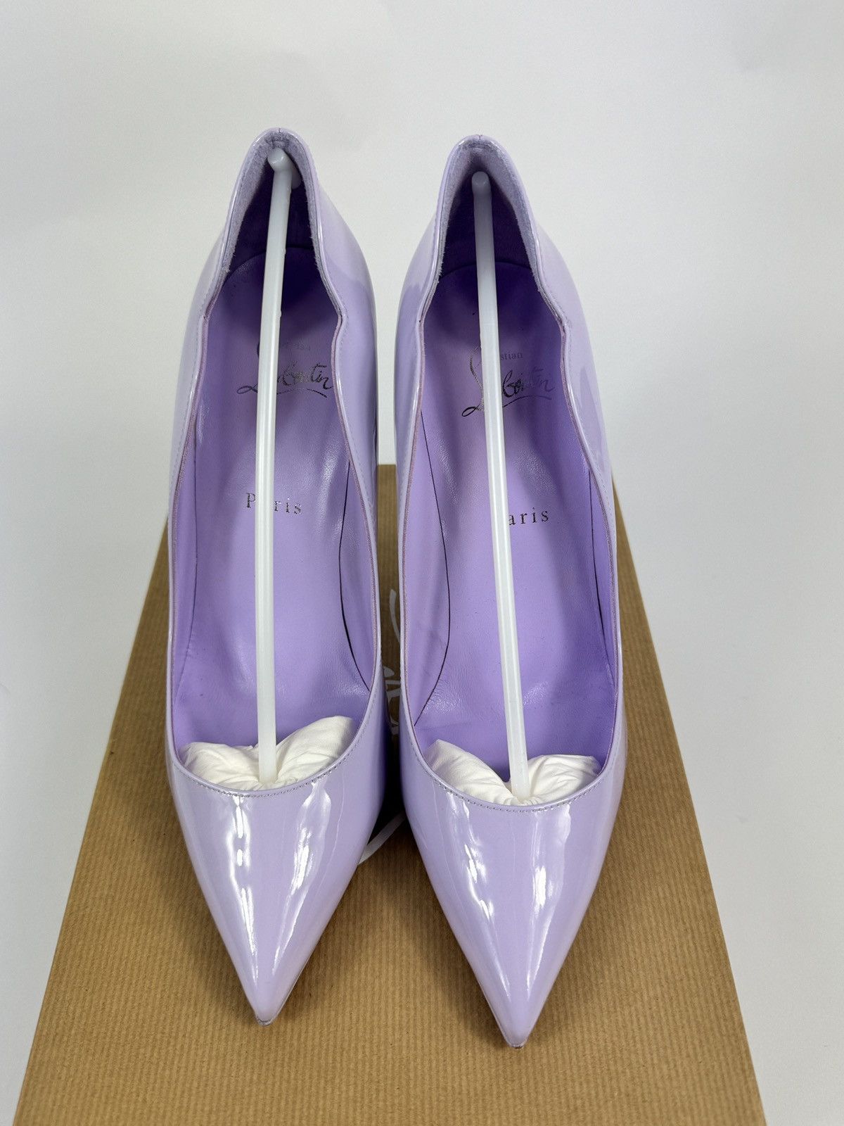 Christian Louboutin HOT CHICK 100 PATENT LILAC PUMPS Size US 10 / IT 40 - 3 Thumbnail
