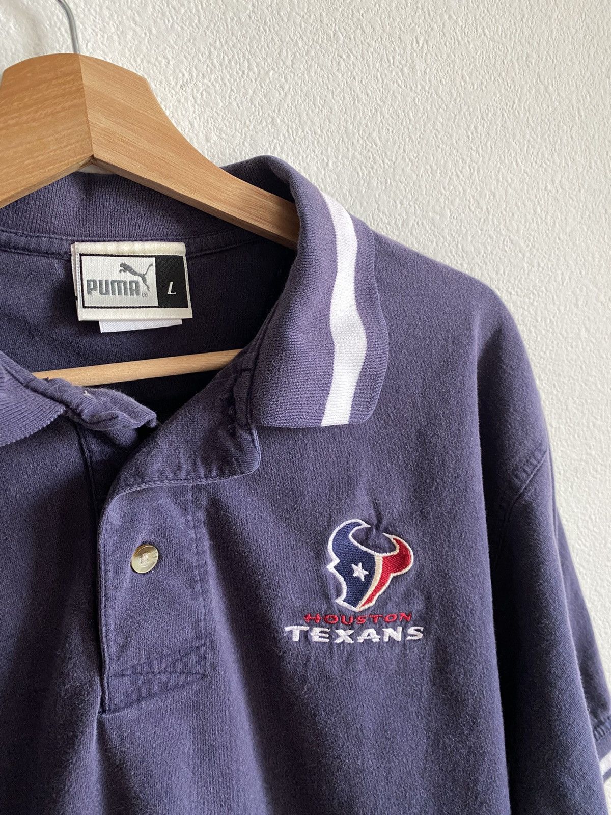 Vintage Vintage 90s Puma Houston Texans Polo Shirt Size US L / EU 52-54 / 3 - 3 Thumbnail