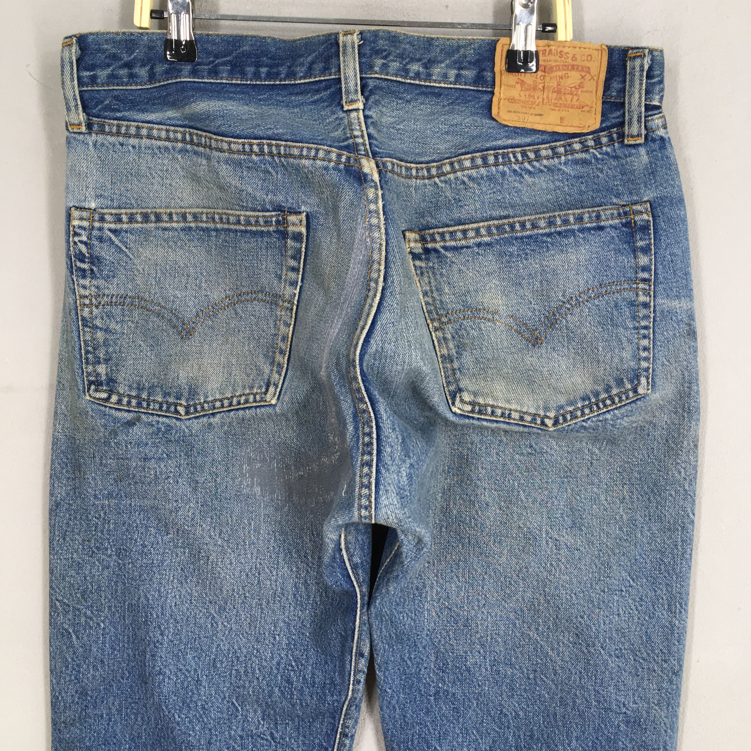 Levi's Size 31x28.5 Vintage 80s Levis 501 Faded Redline Jeans S1854 Size US 31 - 10 Thumbnail