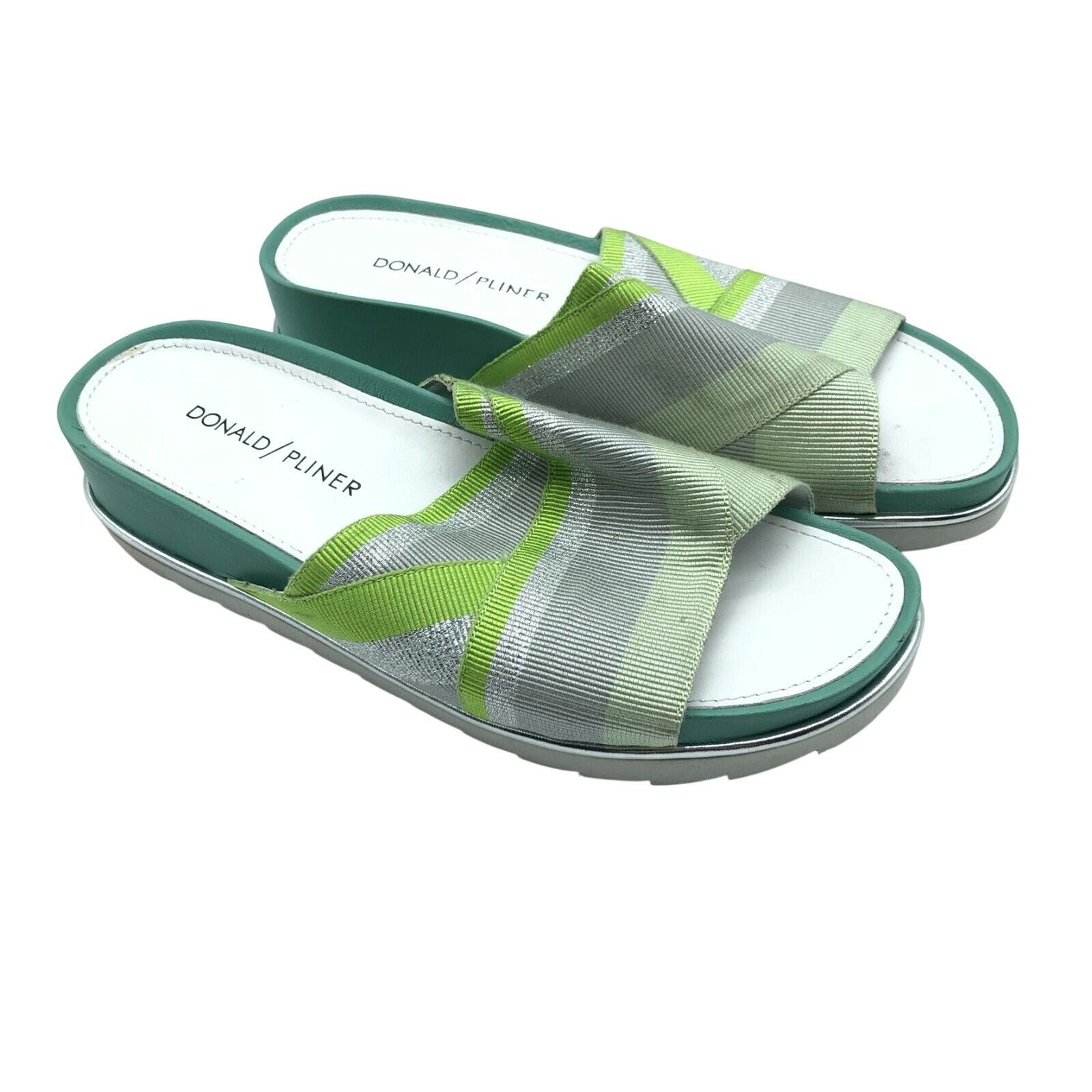 Donald Pliner Donald Pliner Womens Slide Sandals Slip On Fabric Striped Gr Size US 5 / IT 35 - 1 Thumbnail