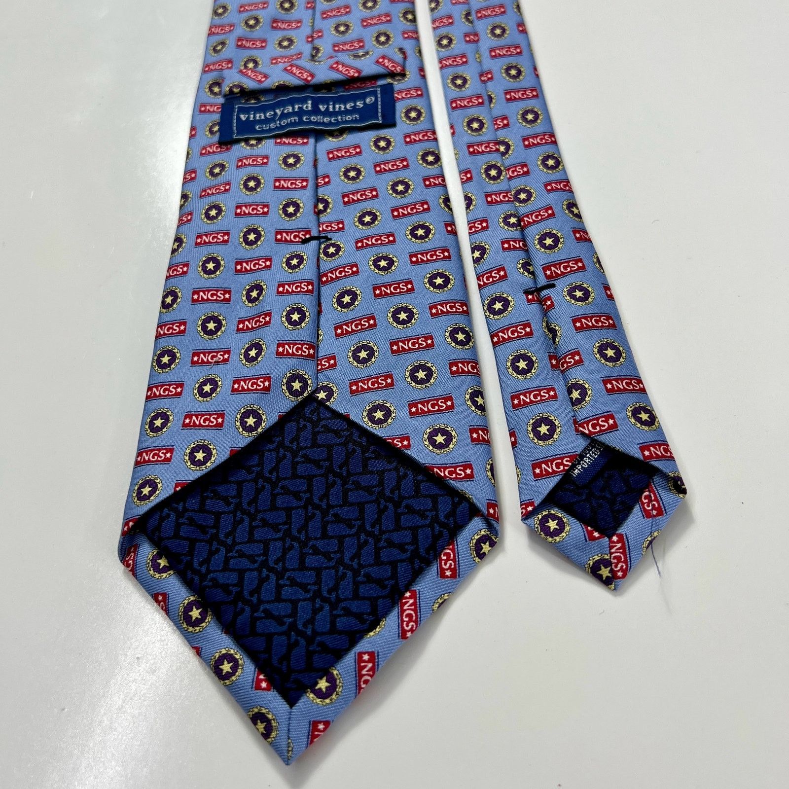 Vineyard Vines Vineyard Vines Men's Tie NGS Blue Red 100% Silk Necktie Size ONE SIZE - 2 Thumbnail