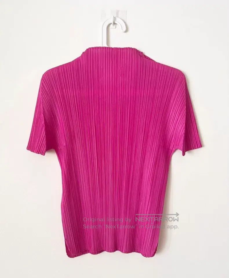Issey Miyake Issey Miyake Rose Red Cute Hollow Out Short Sleeve Shirt Size L / US 10 / IT 46 - 2 Thumbnail