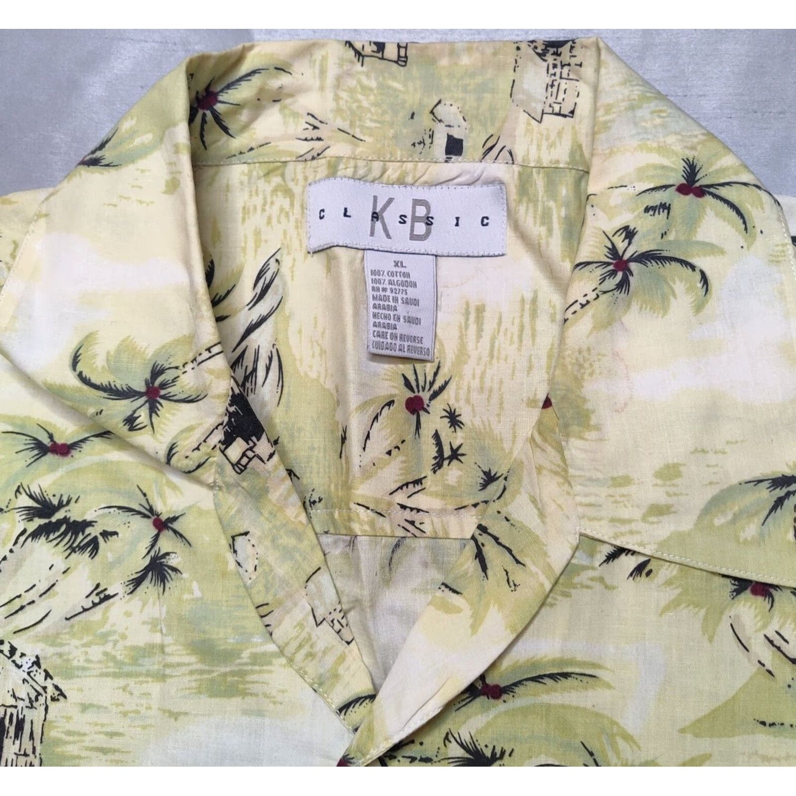 Vintage VINTAGE KB Classics Men XL Yellow Allover Print Cotton Hawaiian Camp Shirt Size US XL / EU 56 / 4 - 6 Thumbnail