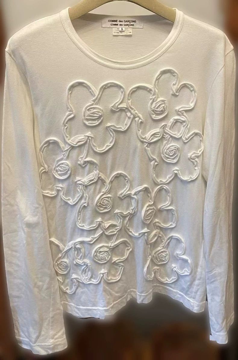 Comme des Garcons Comme Des Garcons White floral long sleeved shirt 2505-Next Size S / US 4 / IT 40 - 1 Thumbnail