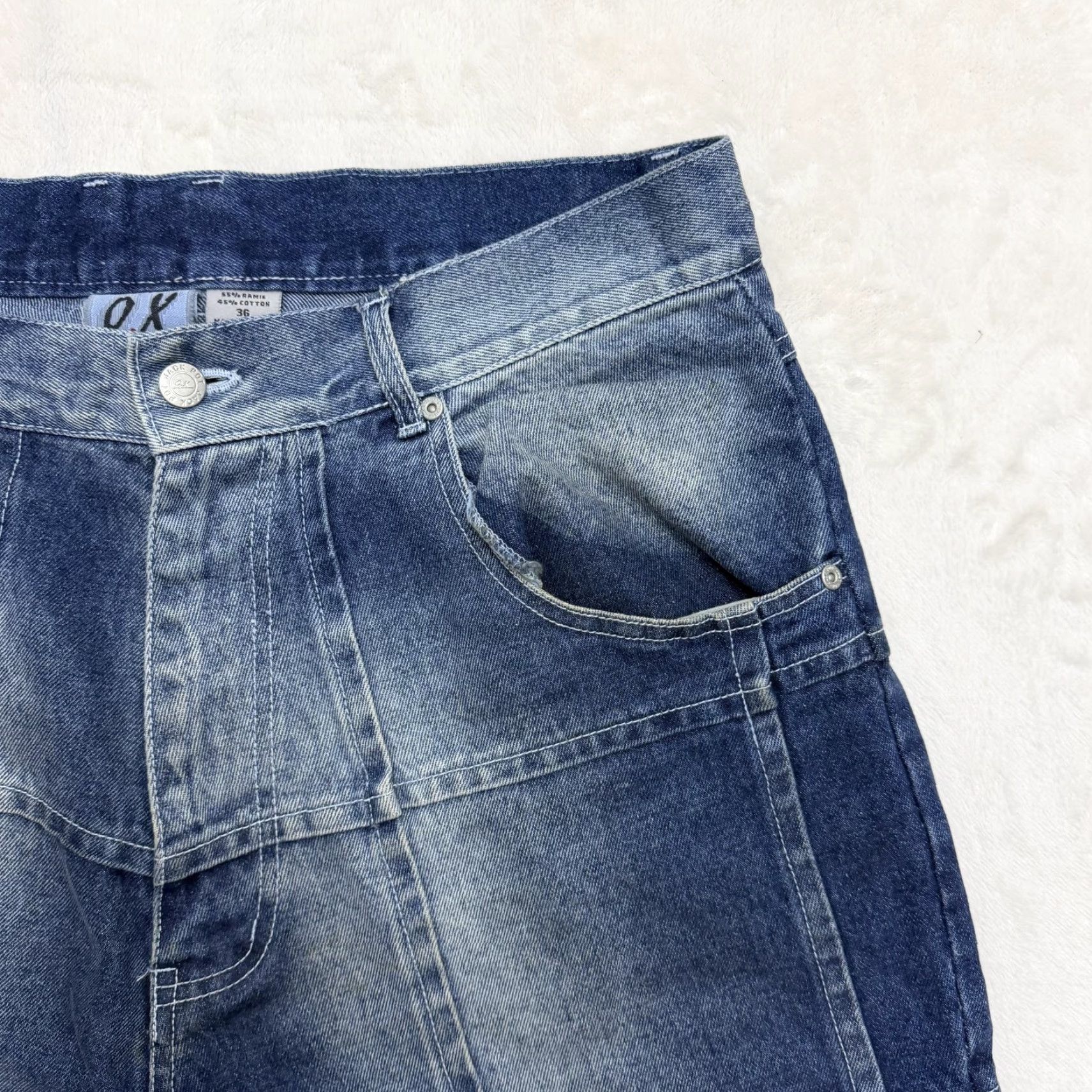 Denime VINTAGE Y2K O.X Jackpot Jeans Bermuda Shorts Jorts Mens 36 Denim Ramie Cotton Baggy Blue Pockets 90s 00s Mens Size US 36 / EU 52 - 2 Thumbnail