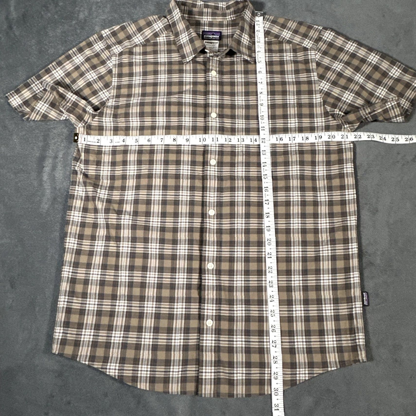 Patagonia Patagonia Shirt Mens L Brown Plaid Organic Cotton Short Sleeve Button Up Shirt Size US L / EU 52-54 / 3 - 4 Thumbnail