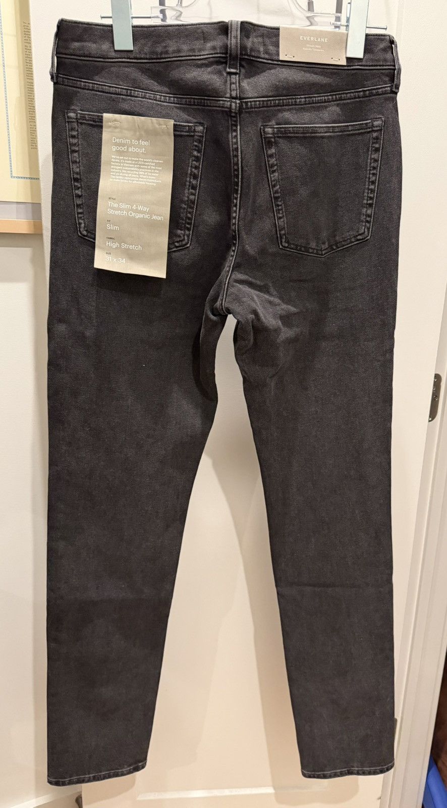 Everlane NEW Everlane 31x34 Slim Stretch Organic Jean - Washed Black Size US 31 - 3 Thumbnail