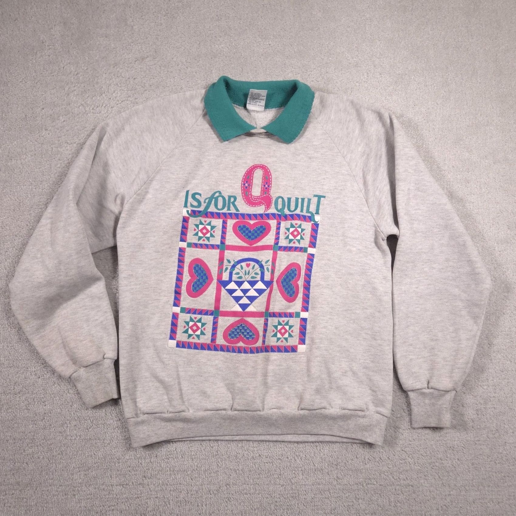 Vintage Vintage Gopher Sport Sweatshirt Womens Large Gray Q Is For Quilt Collared 90s Size L / US 10 / IT 46 - 2 Thumbnail