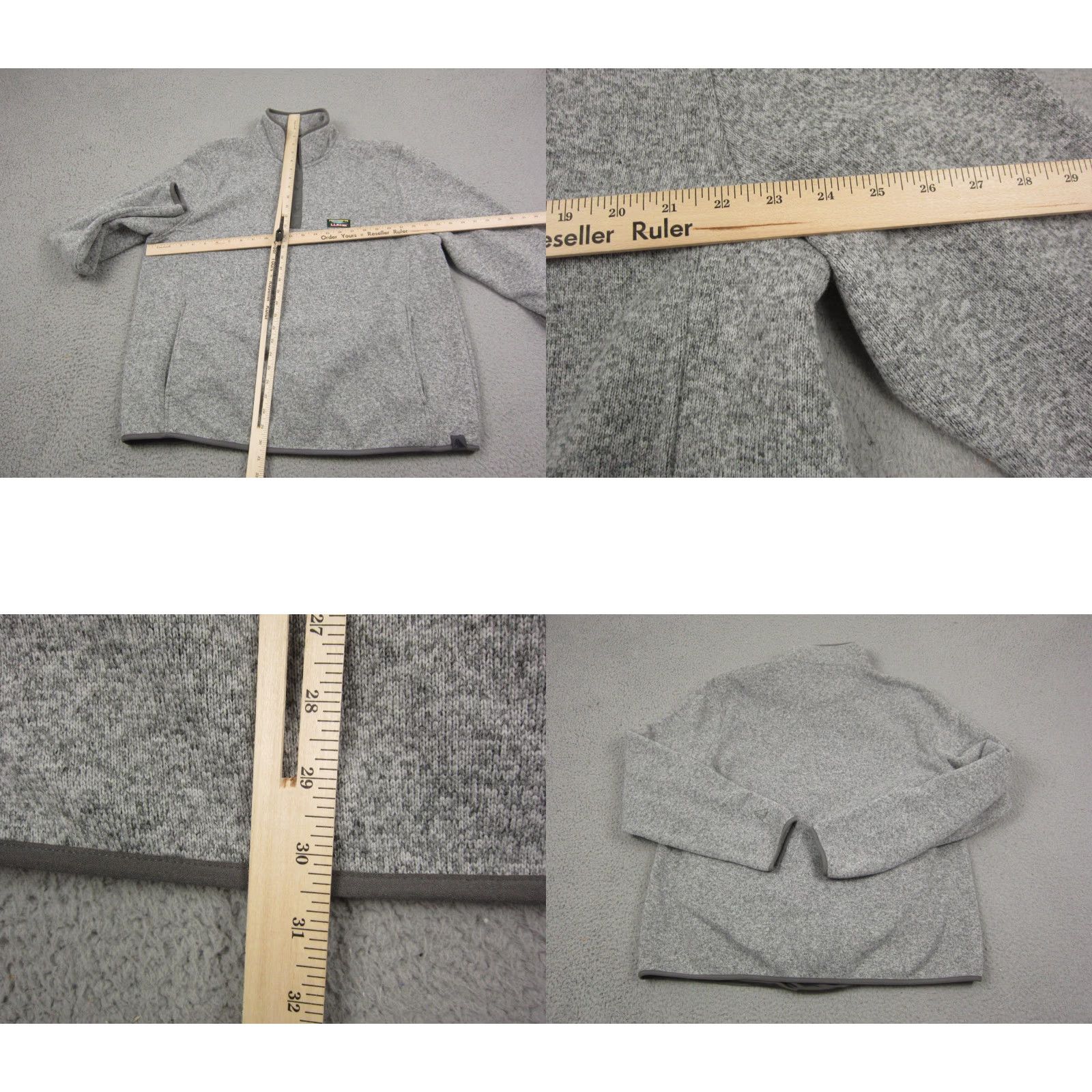 Vintage LL Bean Sweater Mens XL Gray Wool Polyester Fleece 1/4 Snap Button Slightly Fitted Mock Neck Pullover Regular Fit Vintage: No 90s Outdoor Preppy Mens Size US XL / EU 56 / 4 - 8 Thumbnail