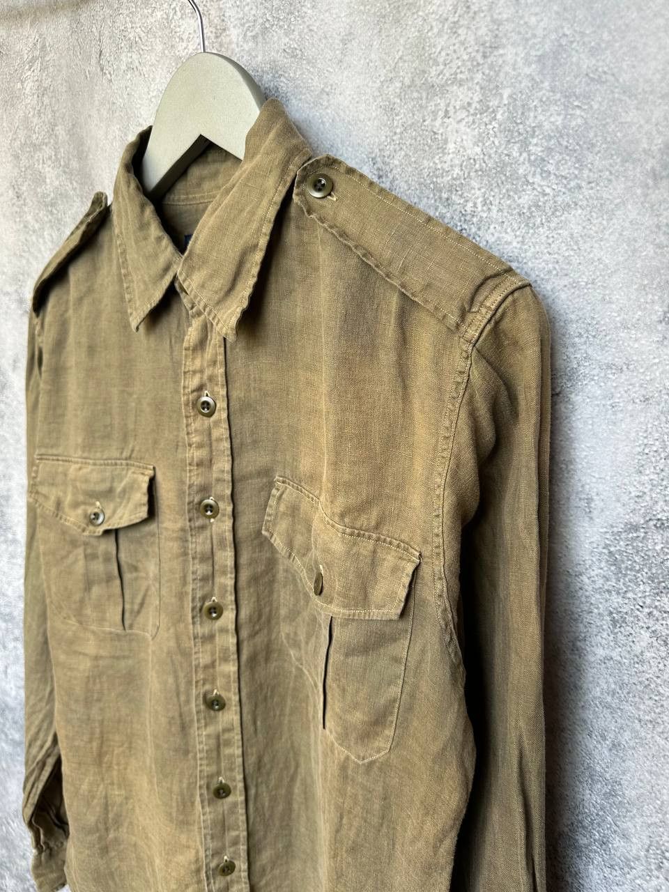 Ralph Lauren Ralph Lauren 100% Linen Vintage Military Sunfaded Shirt LS Size M / US 6-8 / IT 42-44 - 6 Thumbnail