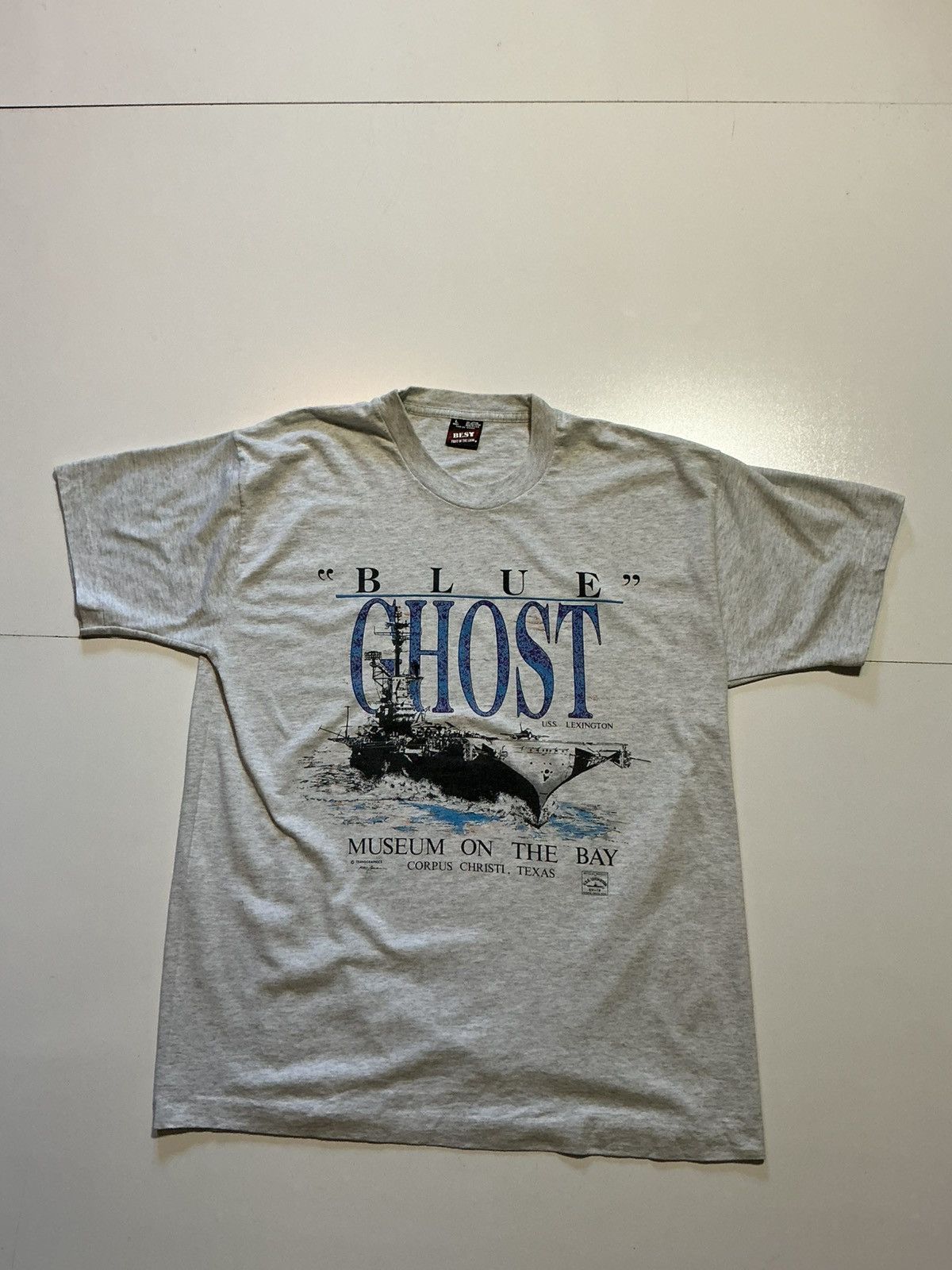 Vintage Vintage Blue Ghost USS Lexington Museum On The Bay T-Shirt Size US L / EU 52-54 / 3 - 1 Thumbnail