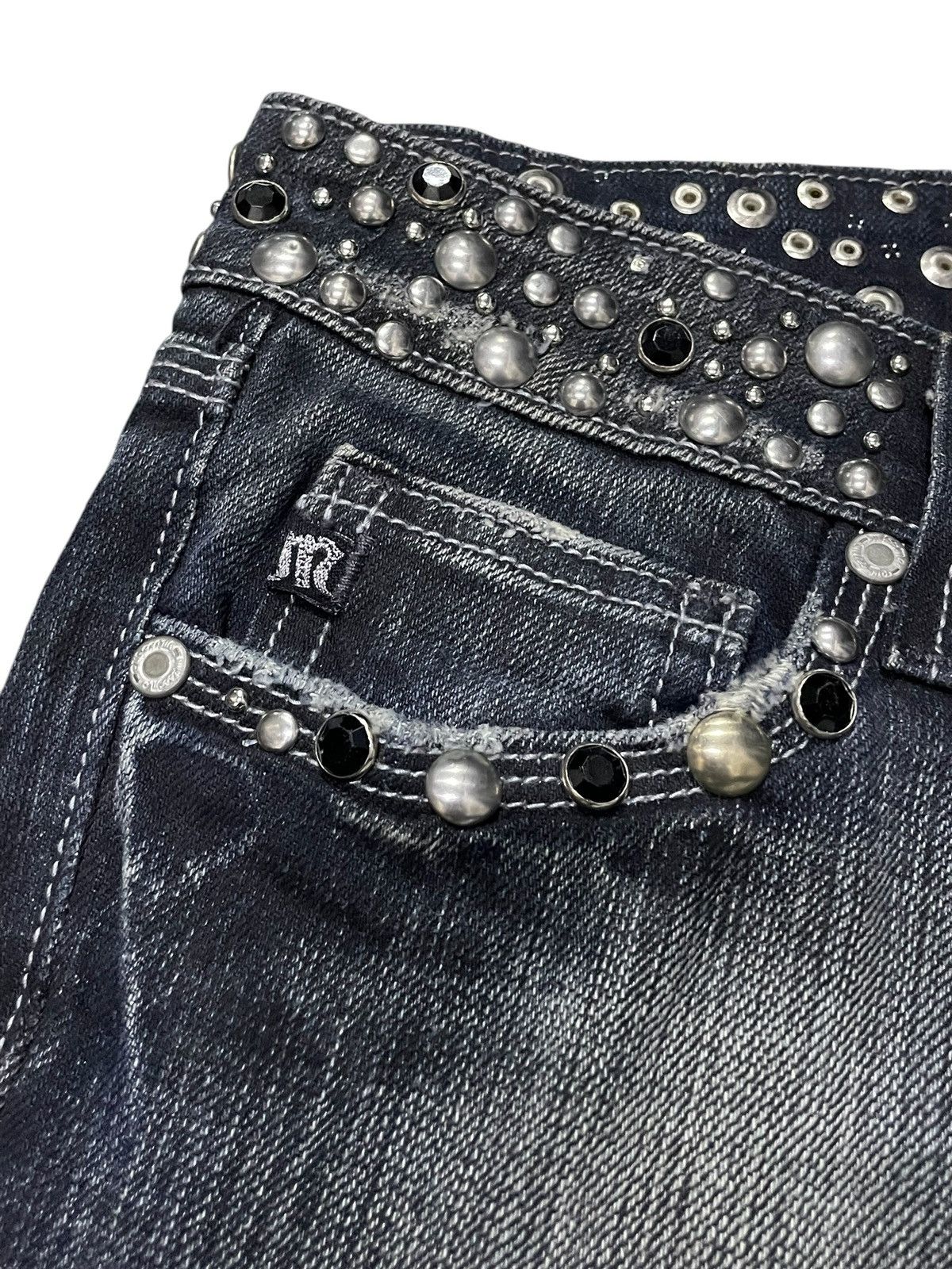 Tornado Mart Vintage Tornado Mart Style Rhinestone Studded Flare Jeans Size US 31 - 12 Thumbnail