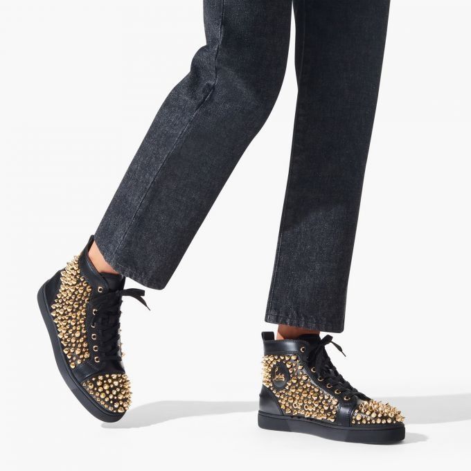 Christian Louboutin o1bcso1str1024 Louise Spikes Flat in Black Size US 8 / EU 41 - 6 Thumbnail