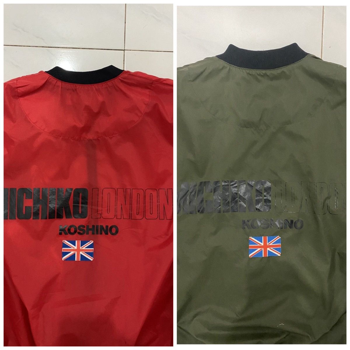 image of Michiko Koshino London x Vintage VTG 2Pcs Michiko Koshino Bomber Jacket in Green/Red (Size Medium)