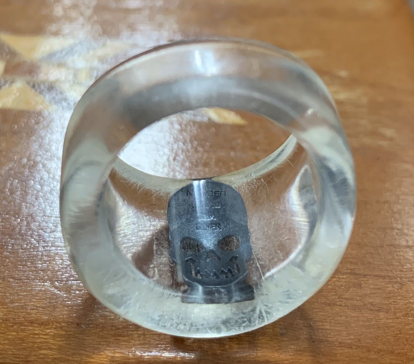 Number (N)ine SS05 Nightcrawler Acrylic Silver Skull Ring Size ONE SIZE - 7 Thumbnail