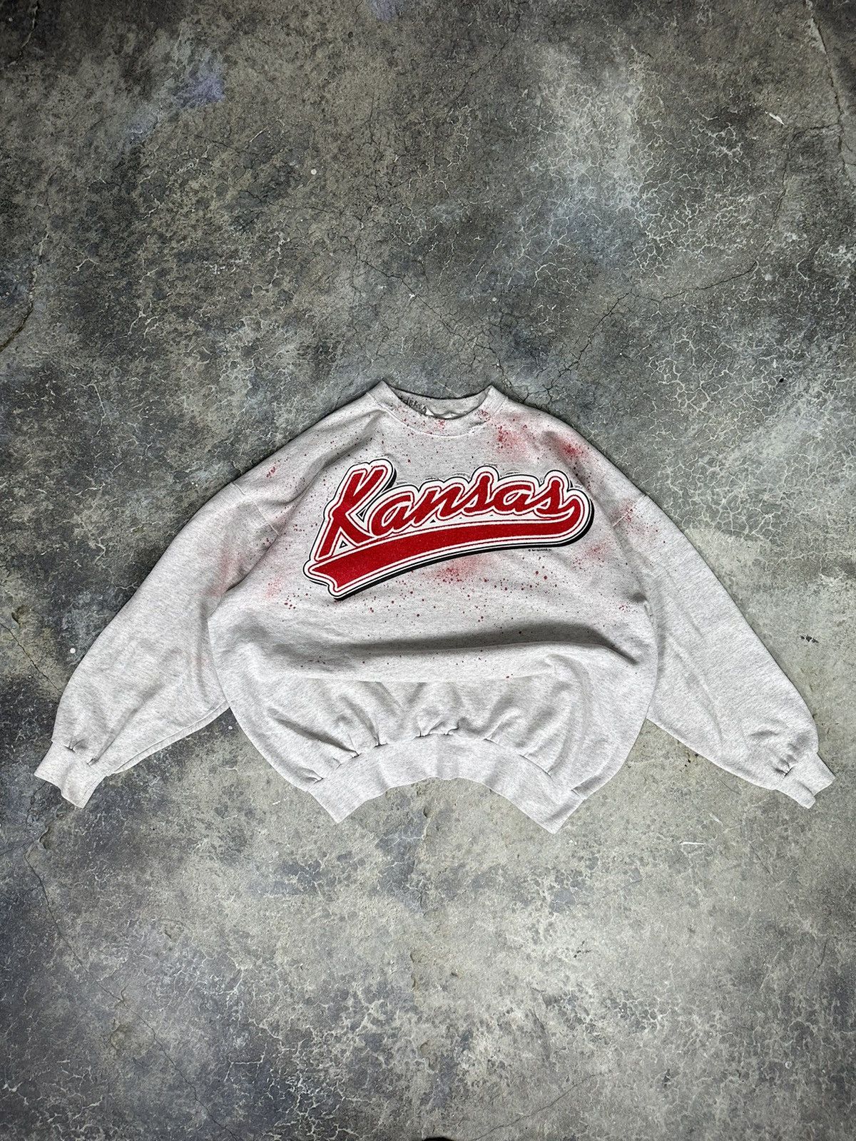 Vintage Vintage Kansas State Thrashed Crewneck Size US L / EU 52-54 / 3 - 1 Thumbnail