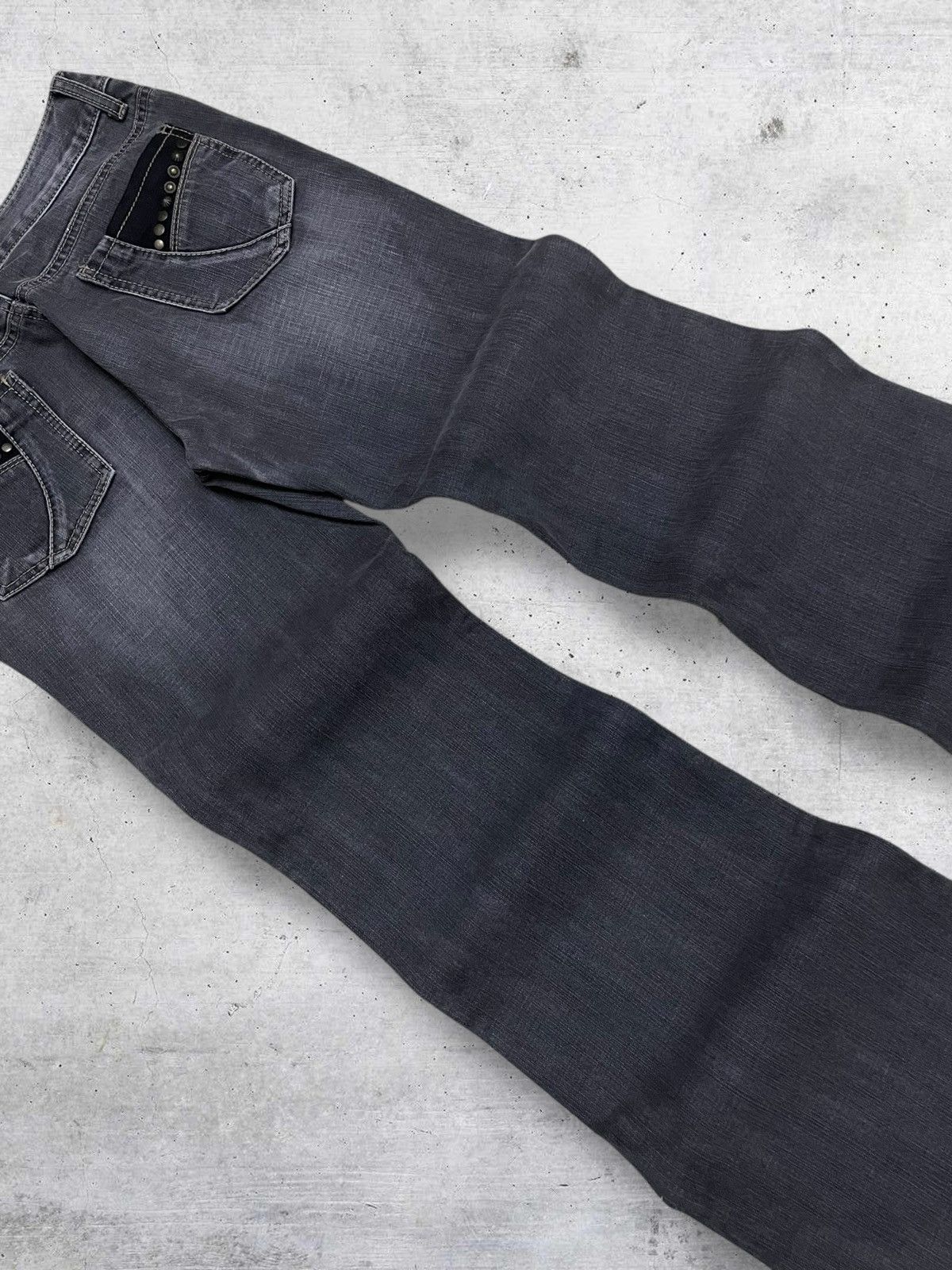 Japanese Brand 90S PUNK-ROCK INFLUENCES EKDUTIN STUDDED FLARED JAPAN DENIM Size US 28 / EU 44 - 12 Thumbnail