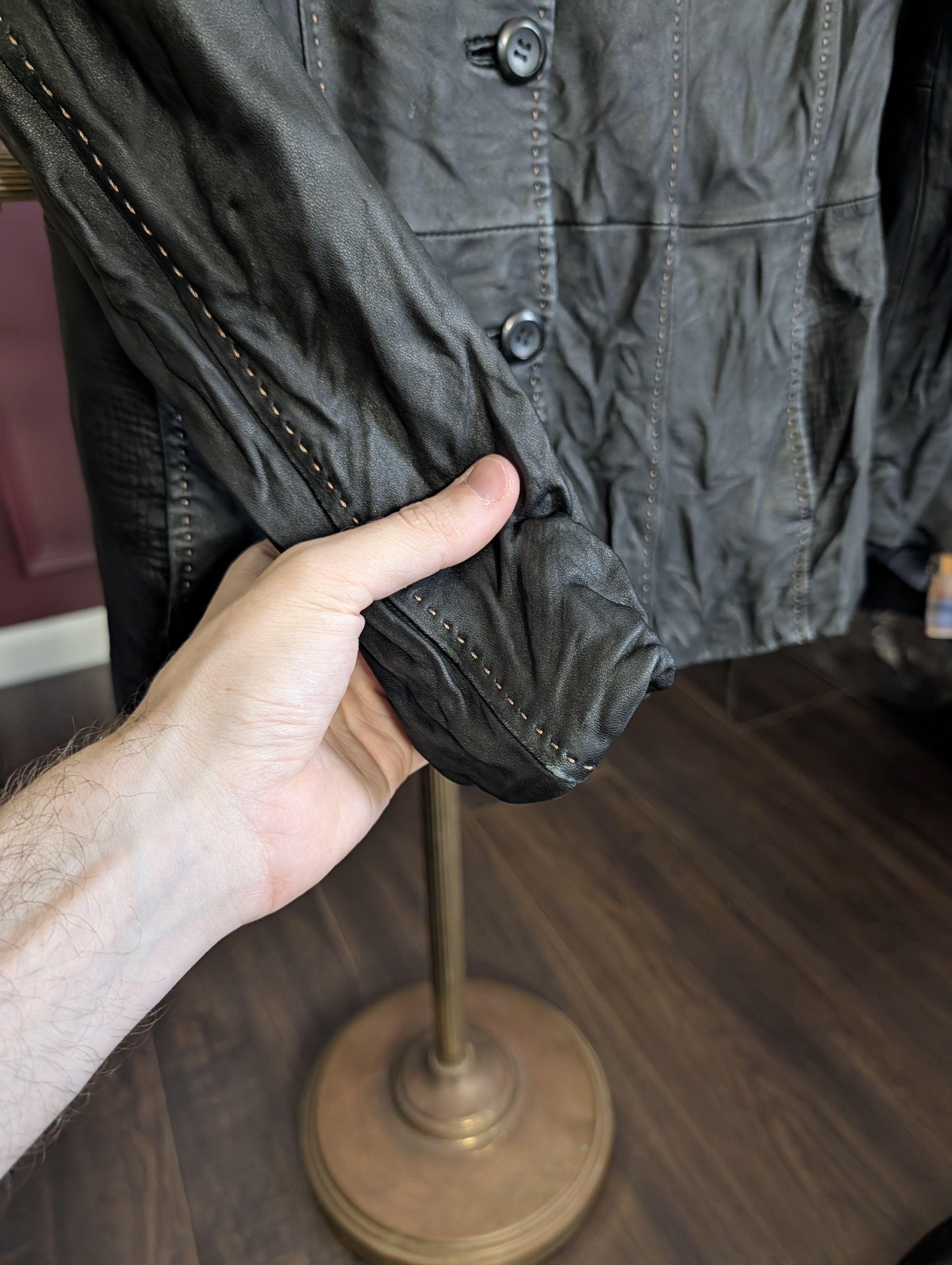 Pendleton Black real leather hand stitched VTG biker jacket S Size S / US 4 / IT 40 - 8 Thumbnail