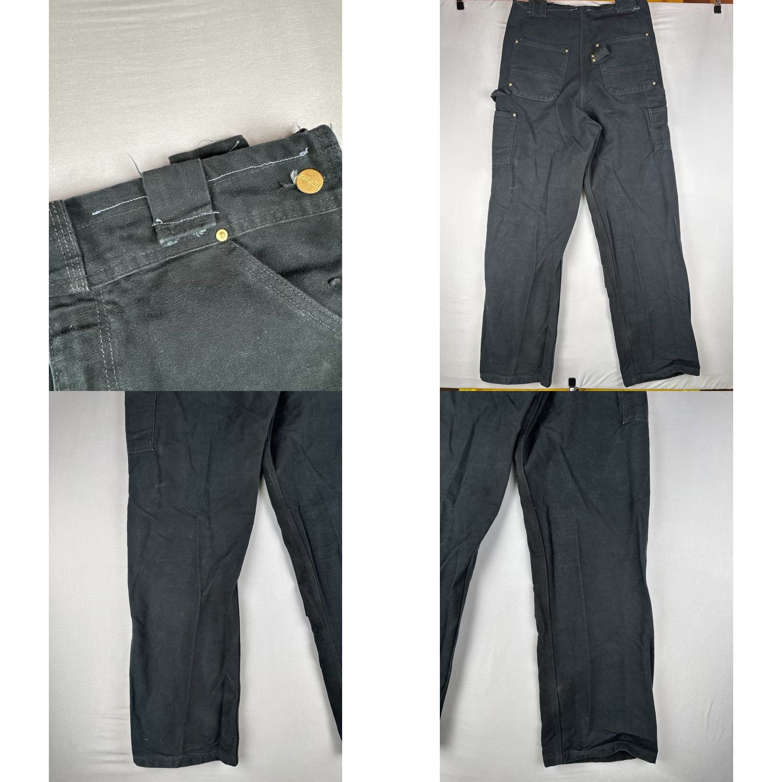 Carhartt Carhartt Reworked Double Knee Pants 33x33 - Black Canvas Workwear Distressed 90s USA Mens Carpenter Size US 32 / EU 48 - 8 Thumbnail
