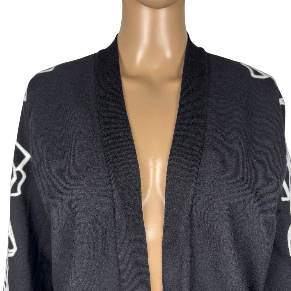Chicos New Chico's Soutache Open Front Black Cardigan Size 0 US S Size S / US 4 / IT 40 - 2 Thumbnail